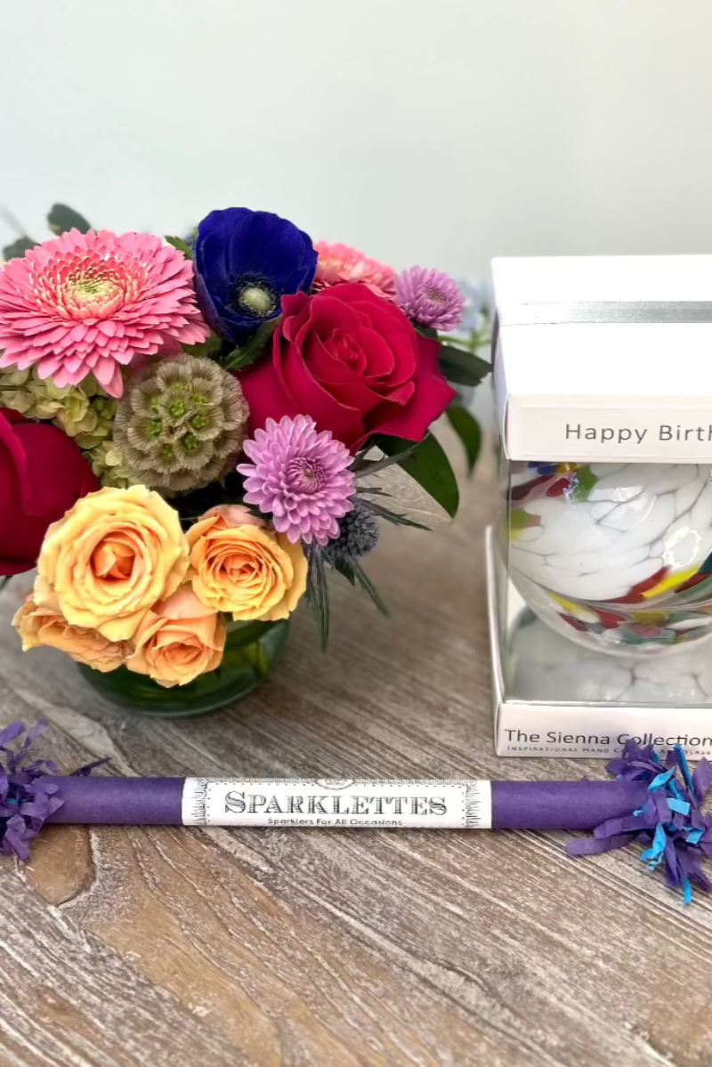 flowers glass orb sparklers 