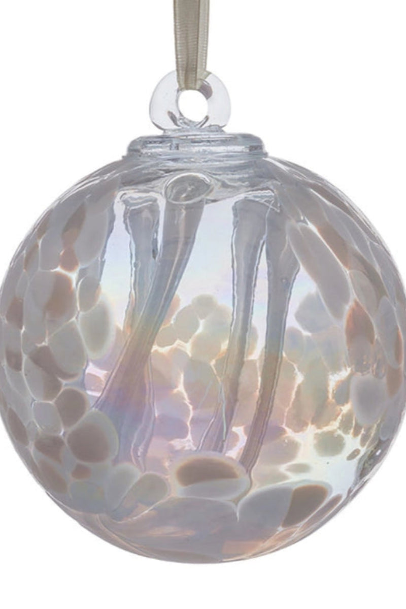 clear-white-glass-hanging-orb gift for memorial funeral sympathy gift 