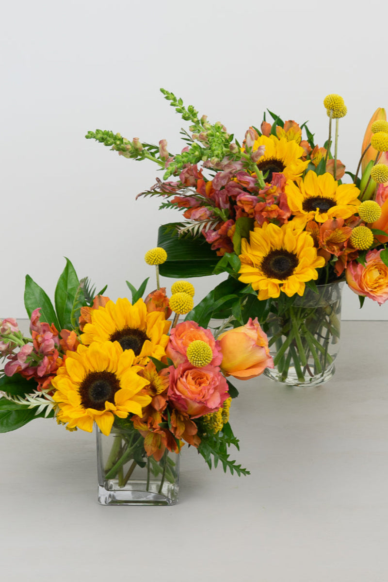 two summer colored bouquets