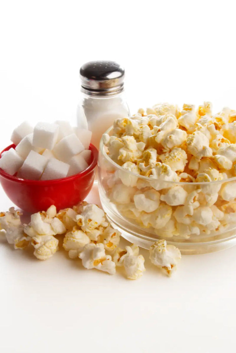 display-popcorn salt sugar cubes