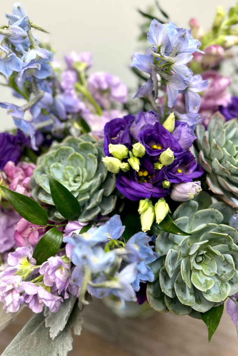succulents-stock-delphiniium-snapdragons-lisianthus-blues-lavenders-purples-flower-bouquet