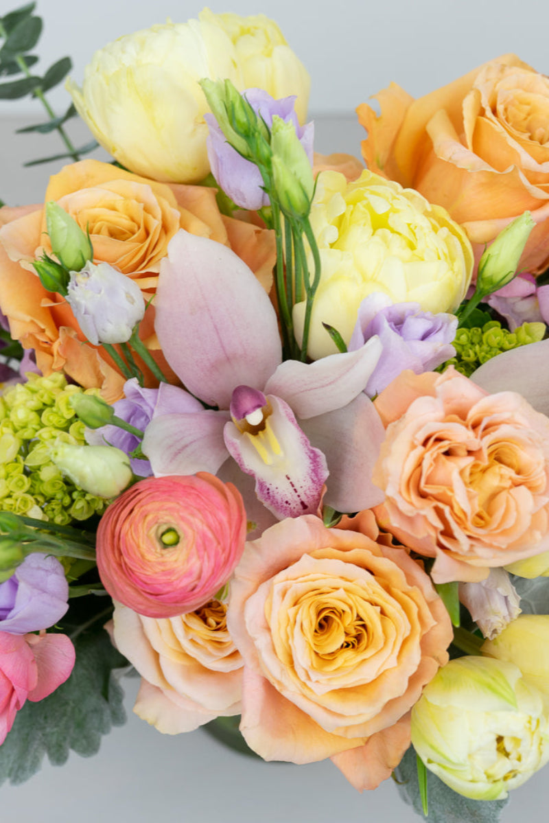 Hand-delivered pastel bouquet from woman-owned Castle Pines florist