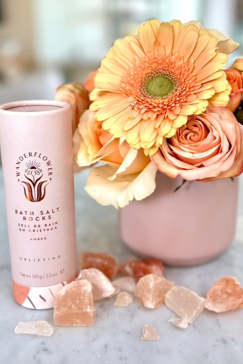 bath-crystals-displayed with flowers