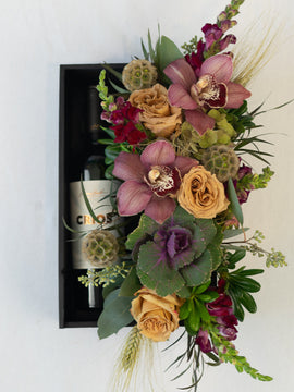 Textural Floral and Wine Box