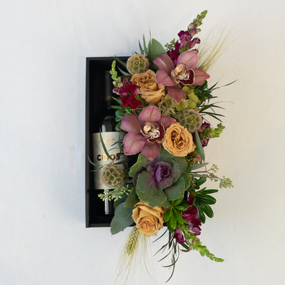 Textural Floral and Wine Box