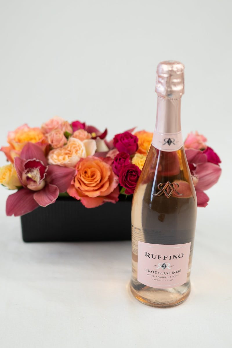 flowers-pink-prosecco-delivered-castle-pines-gift-set